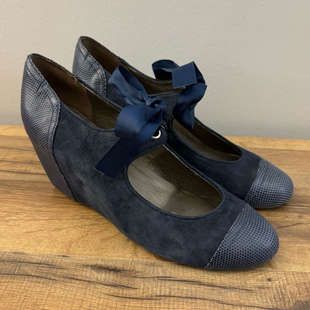 Vintage by Jeffrey Campbell Ynez Leather Suede Mary Jane Wedges Women’s